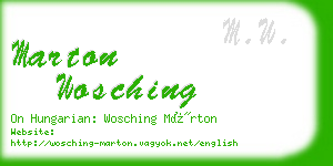 marton wosching business card